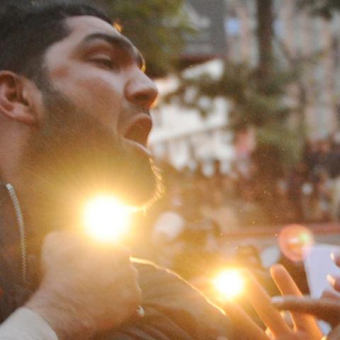 Malik Mumtaz Hussain Qadri shouts, 'We are ready to sacrifice our life for the prestige of the Prophet Mohammad' Islamabad on January 5, 2011 a day after the assassination of the governor of Punjab province Salman Taseer. (AAMIR QURESHI/AFP/Getty Images)