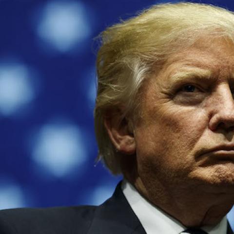 President-elect Donald Trump looks on during a rally at the DeltaPlex Arena, December 9, 2016 in Grand Rapids, Michigan. (Drew Angerer/Getty Images)