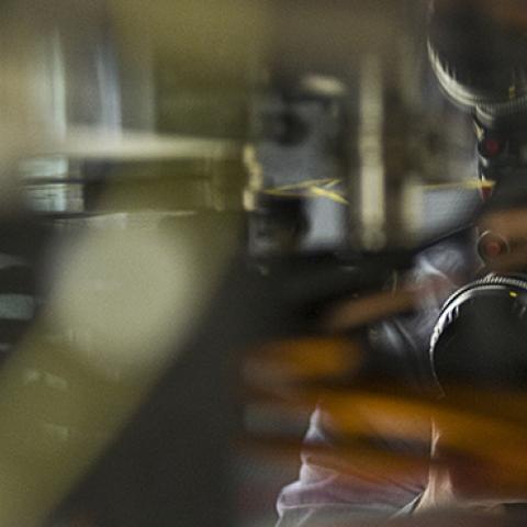 Ari Dyckovsky, 17, works on quantum physics experiments in the Physical Measurement Lab, March 5, 2012 in Gaithersburg, MD (Katherine Frey/The Washington Post via Getty Images)