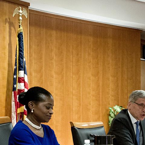 Meeting of FCC commissioners on May 15, 2014 (KAREN BLEIER/AFP/Getty Images)