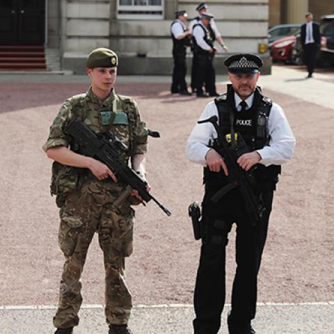 Police and Military presence seen outside Buckingam Palace on May 24, 2017 in London, England (Jack Taylor/Getty Images)
