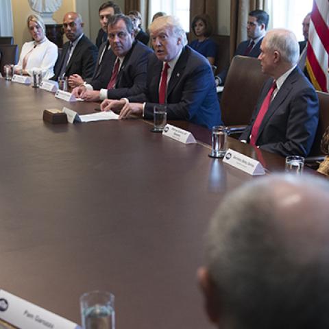 President Trump speaks at a panel discussion on opioid and drug abuse, March 29, 2017 (Shawn Thew-Pool/Getty Images