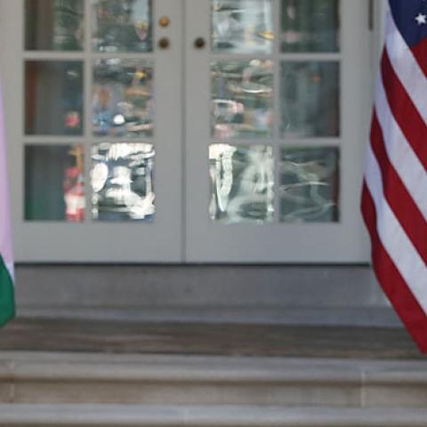 U.S. President Donald Trump and Indian Prime Minister Narendra Modi deliver joint statements in the Rose Garden of the White House, June 26, 2017 (Mark Wilson/Getty Images)