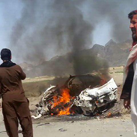 Aftermath of Balochistan drone strike believed to have killed Taliban leader Mullah Akhtar Muhammad Mansour, May 21, 2016 (AFP/Getty Images)