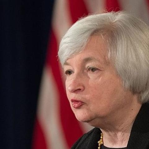 Chair Yellen delivers opening statement at the FOMC press conference, September 17, 2014 (Federal Reserve on Flickr)