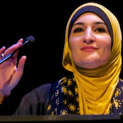 Linda Sarsour speaks at the 2016 Festical of Faiths, May 18, 2016 (Photo credit: Festival of Faiths)