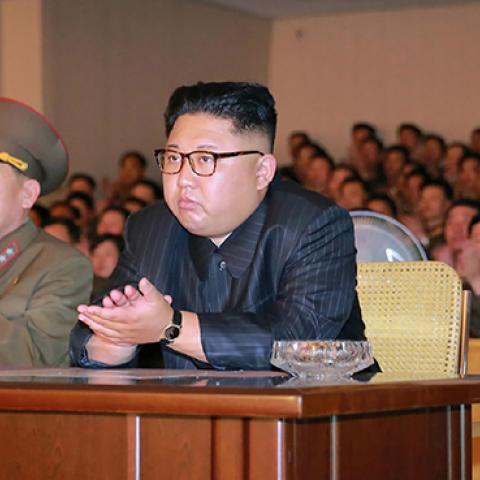 Kim Jong-Un inspecting the Command of the Strategic Force of the Korean People's Army (KPA), August 14, 2017 (STR/AFP/Getty Images)