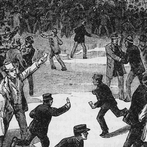 Crowds on Wall Street during the Panic of 1884 (Archive Photos/Getty Images)