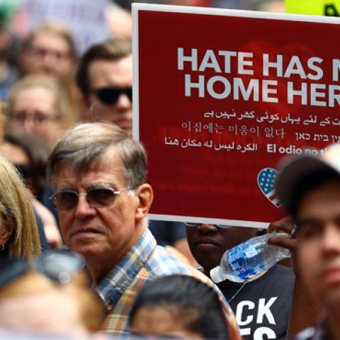 Protest against racism and hate in Chicago, United States, August 27, 2017 (Bilgin S. Sasmaz/Anadolu Agency/Getty Images)