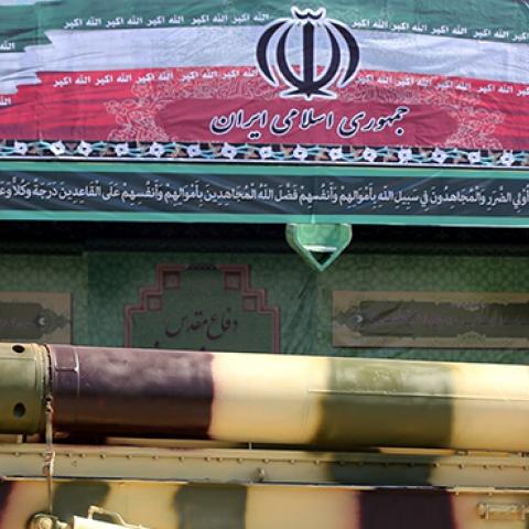 Iranian missile during annual military parade in Tehran, September 22, 2015 (Fatemeh Bahrami/Anadolu Agency/Getty Images)