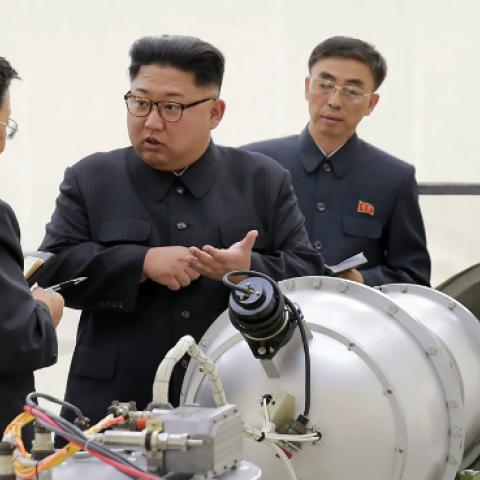 North Korean leader Kim Jong-Un touring unknown North Korean facility, September 3, 2017 (STR/AFP/Getty Images)