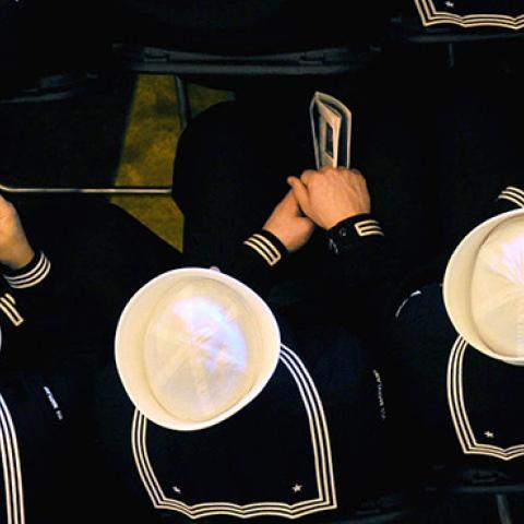 Submarine force Sailors attend the 1000th Trident Patrol Commemoration Ceremony, February 19, 2009 (United States Navy)