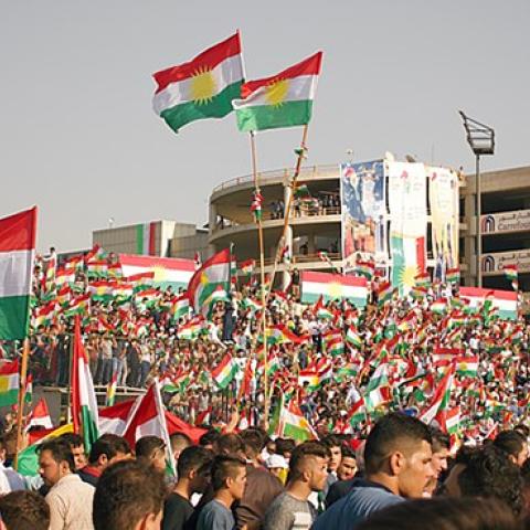 Pro-Kurdistan independence rally in Erbil, September 22, 2017 (Image credit: Levi Clancy)