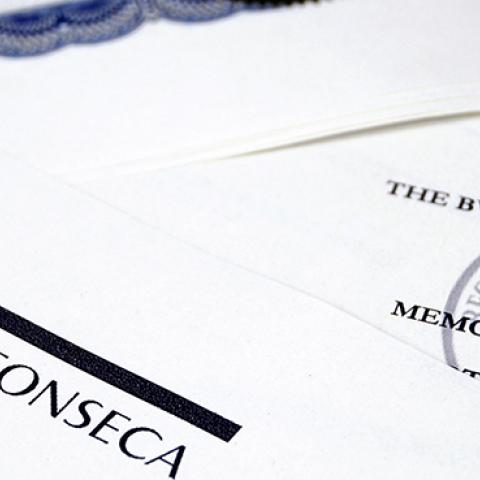Parts of the Panama Papers displayed in Tokyo, April 26, 2016 (Asahi Shimbun via Getty Images)