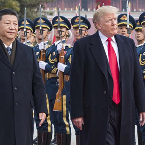 Chinese President Xi Jinping Welcomes President Trump on his state visit to China, November 9, 2017 (Xinhua/Li Tao via Getty Images)