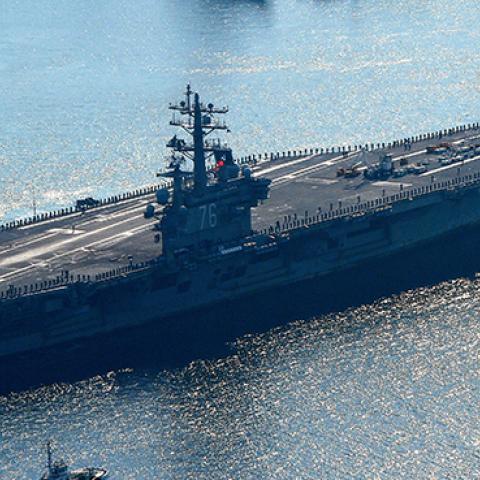 USS Ronald Reagan at the U.S. naval base in Yokosuka, Japan, December 4, 2017 (The Asahi Shimbun via Getty Images)
