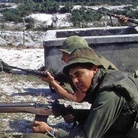 U.S. Marines and ARVN troops in the Battle of Hamo Village during the Tet Offensive, January 1968 (National Archives and Records Administration)