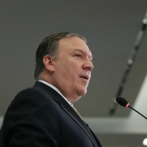 Mike Pompeo at the Center for Strategic Studies, April 13, 2017 (Chip Somodevilla/Getty Images)