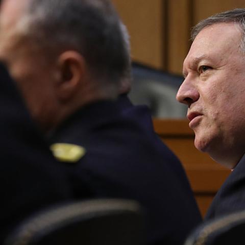 CIA Director Pompeo testifying before the Senate Intelligence Committee, February 13, 2018 (Chip Somodevilla/Getty Images)