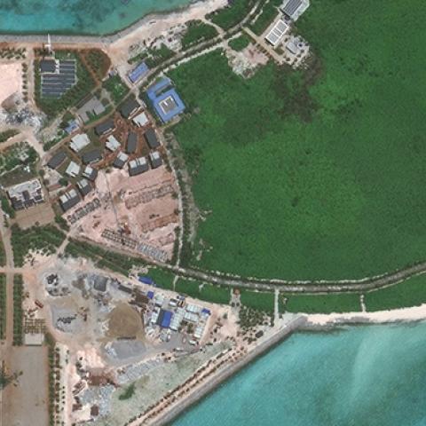 Tree Island -- one of the main islands of the Parcel Island Chain in the South China Sea, May 12, 2018 (DigitalGlobe via Getty Images)