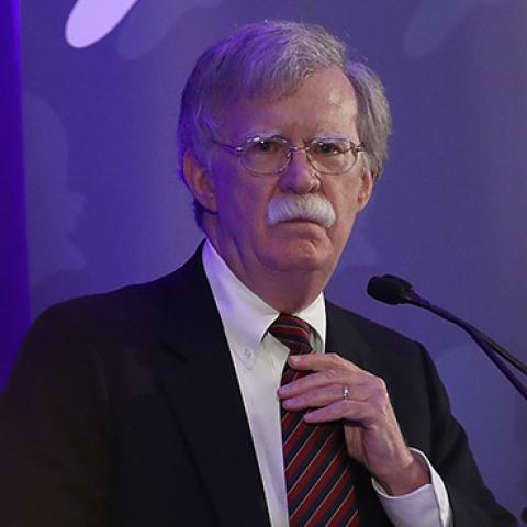 National Security Adviser John Bolton speaks at a Federalist Society luncheon, September 10, 2018 (Win McNamee/Getty Images)