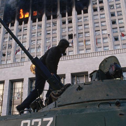 Russian White House on Fire, 1993 (Peter Turnley/Corbis/VCG via Getty Images)
