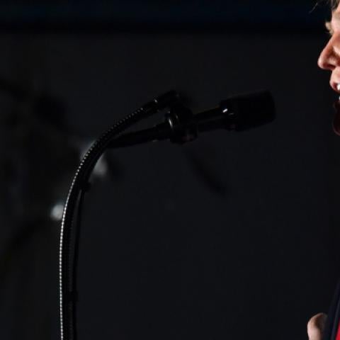 US President Donald Trump speaks during an election rally in Murphysboro, Illinois on October 27, 2018. (Photo by Nicholas Kamm / AFP)