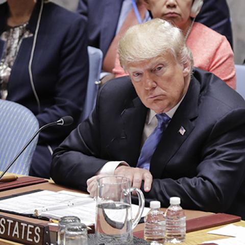 United States President Donald Trump participates in a UN Security Council Meeting on Counter Proliferation at the UN Headquarters in New York City, New York, September 26, 2018. (Photo by EuropaNewswire/Gado/Getty Images)