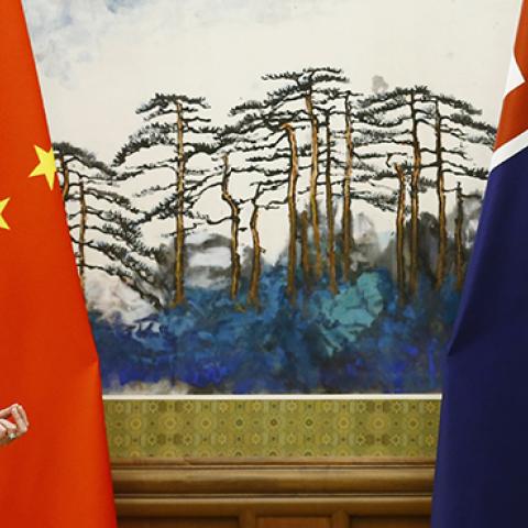 Australian Foreign Minister Marise Payne speaks at a news conference with Chinese Foreign Minister Wang Yi at the Diaoyutai State Guesthouse on November 8, 2018 in Beijing, China. (Photo by Thomas Peter-Pool/Getty Images)