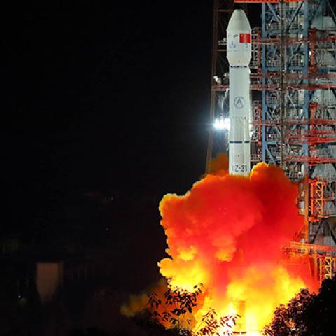 China launches Chang'e-4 lunar probe in the Xichang Satellite Launch Center in southwest China's Sichuan Province, Dec. 8, 2018. (Xinhua/Jiang Hongjing via Getty Images)
