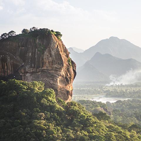 The Famous Sigiriya Lion's Rock fortress and his landscape. (GETTY IMAGES)