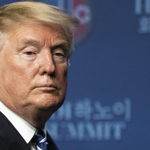 U.S. President Donald Trump attends a news conference following his second summit meeting with North Korean leader Kim Jong-un on February 28, 2019 in Hanoi, Vietnam. (Tuan Mark/Getty Images)