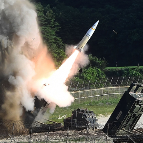The U.S. Army and South Korean military responded to North Korea's missile launch with a combined ballistic missile exercise on July 5, 2017, into South Korean waters. (Photo by South Korean Defense Ministry/Getty Images)