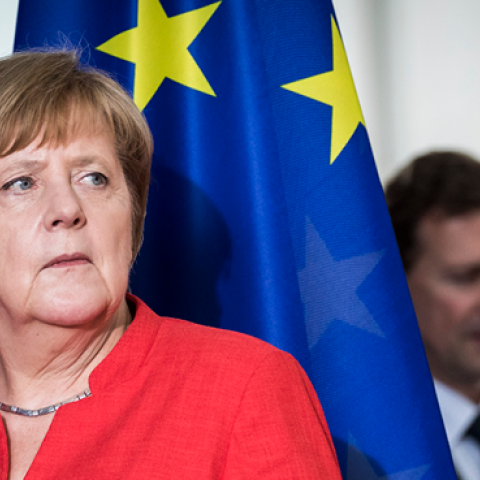 German Chancellor Angela Merkel is pictured during the meeting with Li Keqiang (not pictured), Prime Minister of China, on July 09, 2018 in Berlin, Germany. (Florian Gaertner/Getty Images)