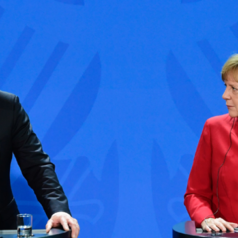 German Chancellor Angela Merkel and Polish President Andrzej Duda give a statement before talks at the Chancellery in Berlin on June 17, 2016. (JOHN MACDOUGALL/Getty Images)