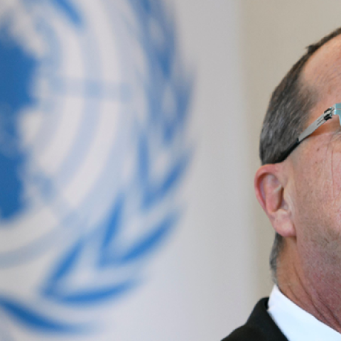 United Nations (UN) special envoy to Libya Martin Kobler gives a press briefing at the UN Offices in Geneva on September 27, 2016. (FABRICE COFFRINI/Getty Images)