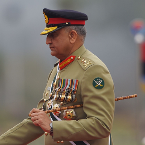 Pakistan Army Chief General Qamar Javed Bajwa arrives to attend the Pakistan Day parade in Islamabad on March 23, 2019. (FAROOQ NAEEM/Getty Images)