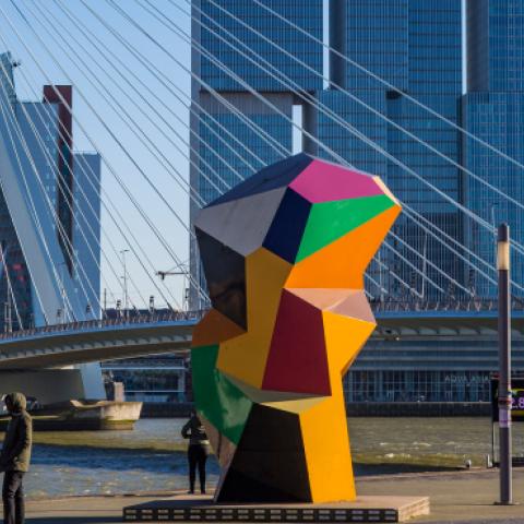 Erasmusbrug or Erasmus Bridge in Rotterdam, Netherlands on 25 February 2018. (NurPhoto/Getty Images)