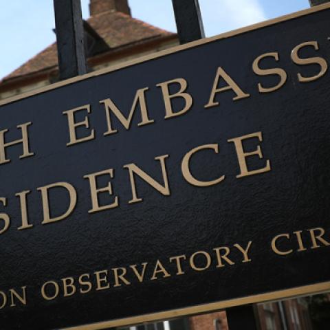 The residence of British Ambassador Sir Kim Darroch is shown July 10, 2019 in Washington, DC. Darroch resigned his position as UK Ambassador to the U.S. after publication of his memos about President Donald Trump. (Win McNamee/Getty Images)