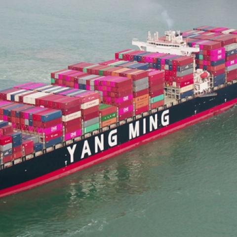 Cargo ships berth at a port on May 8, 2019 in Qingdao, Shandong Province of China. (Yu Fangping/VCG via Getty Images)