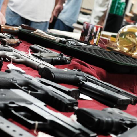 Guns stand for sale at a gun show on November 24, 2018 in Naples, Florida. (Spencer Platt/Getty Images)