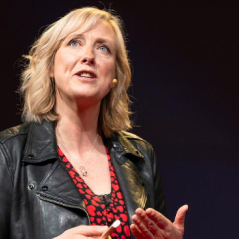Carole Cadwalladr presents at an official TED conference. (Credit: Ted.com)