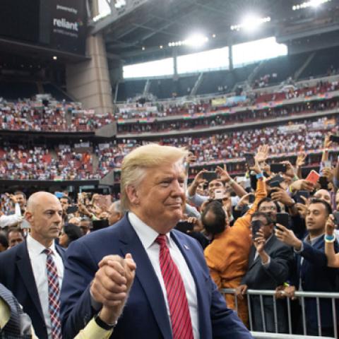 US President Donald Trump and Indian Prime Minister Narendra Modi attend "Howdy, Modi!" at NRG Stadium in Houston, Texas, September 22, 2019. (SAUL LOEB/AFP/Getty Images)