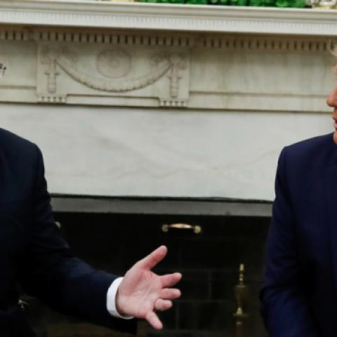 United States President Donald Trump hosts Australian Prime Minister Scott Morrison in the Oval Office at the White House in Washington D.C., September 20, 2019. (Getty Images)