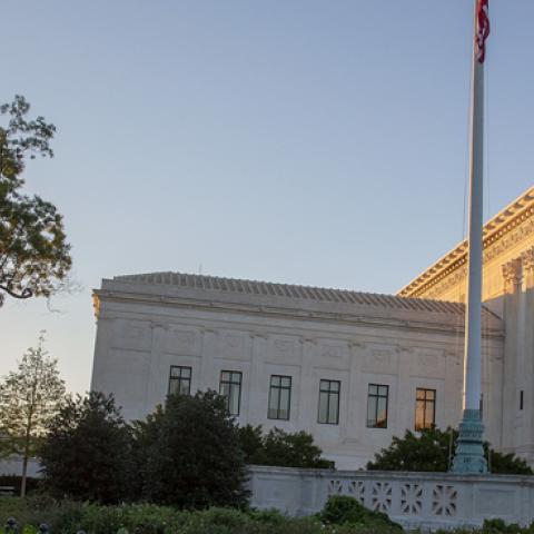 Sun shines on The U.S. Supreme Court building on July 9, 2018 in Washington, DC. (Photo by Tasos Katopodis/Getty Images)