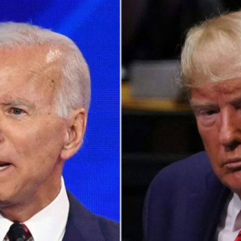 Former Vice President Joe Biden and President Donald Trump. (Robyn Beck/AFP/Getty Images)