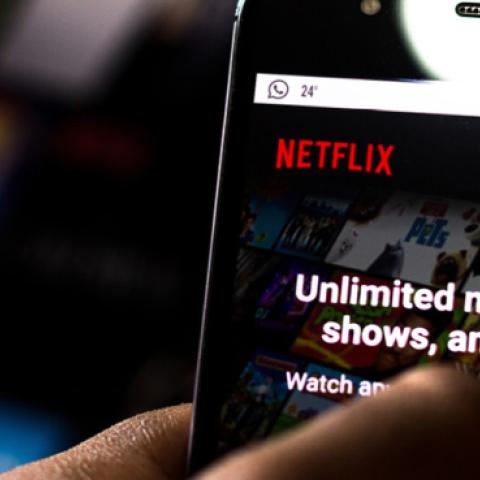 The Netflix logo is seen displayed on a smartphone. (LightRocket/Getty Images)