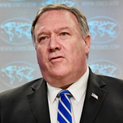 U.S. Secretary of State Michael R. Pompeo deliver remarks to the media in the press briefing room at the U.S. Department of State in Washington, D.C. (State Department photo by Michael Gross/ Public Domain)