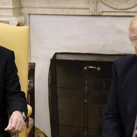 President Donald Trump with Turkish President Recap Tayyip Erdogan in the Oval Office on May 16