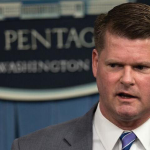 U.S. Assistant Secretary of Defense for Indo-Pacific Security Affairs Randall G. Schriver speaks to reporters on the 2019 Report on Military and Security Developments in China at the Pentagon, Washington, D.C., May 3, 2019. (DoD photo by Army Sgt. Amber I